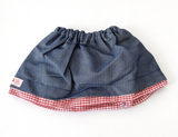Our Generation Denim Skirt with Red Gingham Trim for 18" Doll