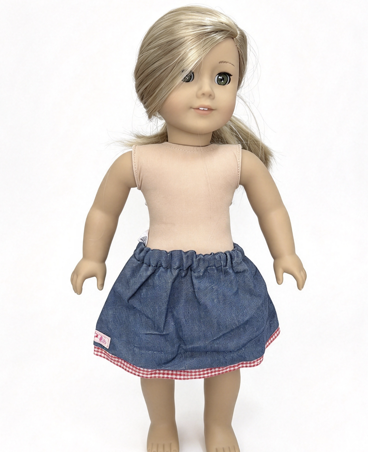 Our Generation Denim Skirt with Red Gingham Trim for 18" Doll