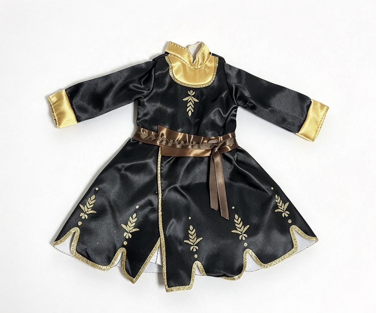 Black Gold Embroidery Formal Dress FOR 14.5'' DOLL