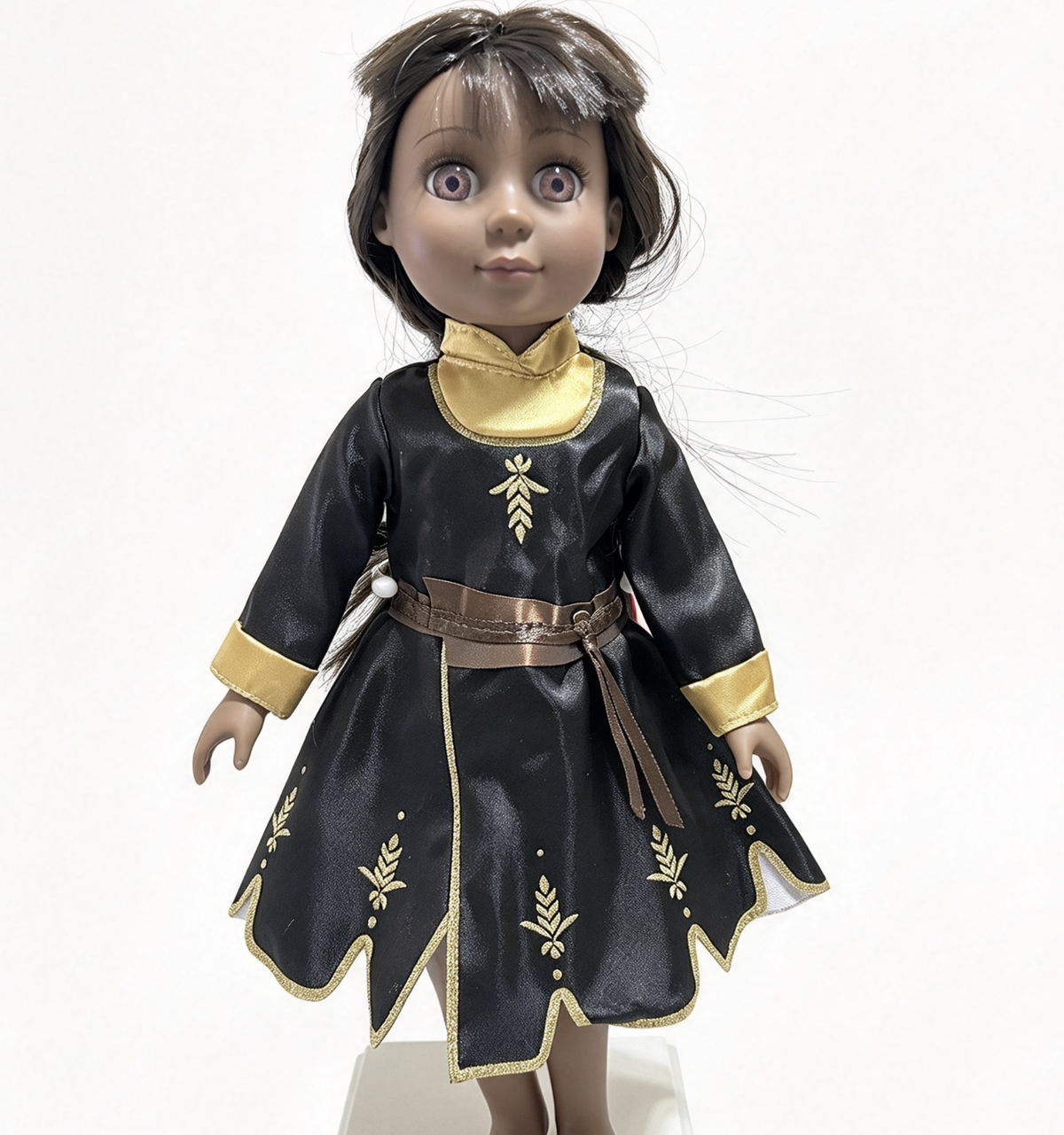 Black Gold Embroidery Formal Dress FOR 14.5'' DOLL