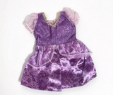 Purple Pink Glitter Puff Sleeve Princess Dress FOR 14'' DOLL