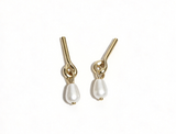 Pair Pearl Drop Doll Earrings 1.26mm metal posts