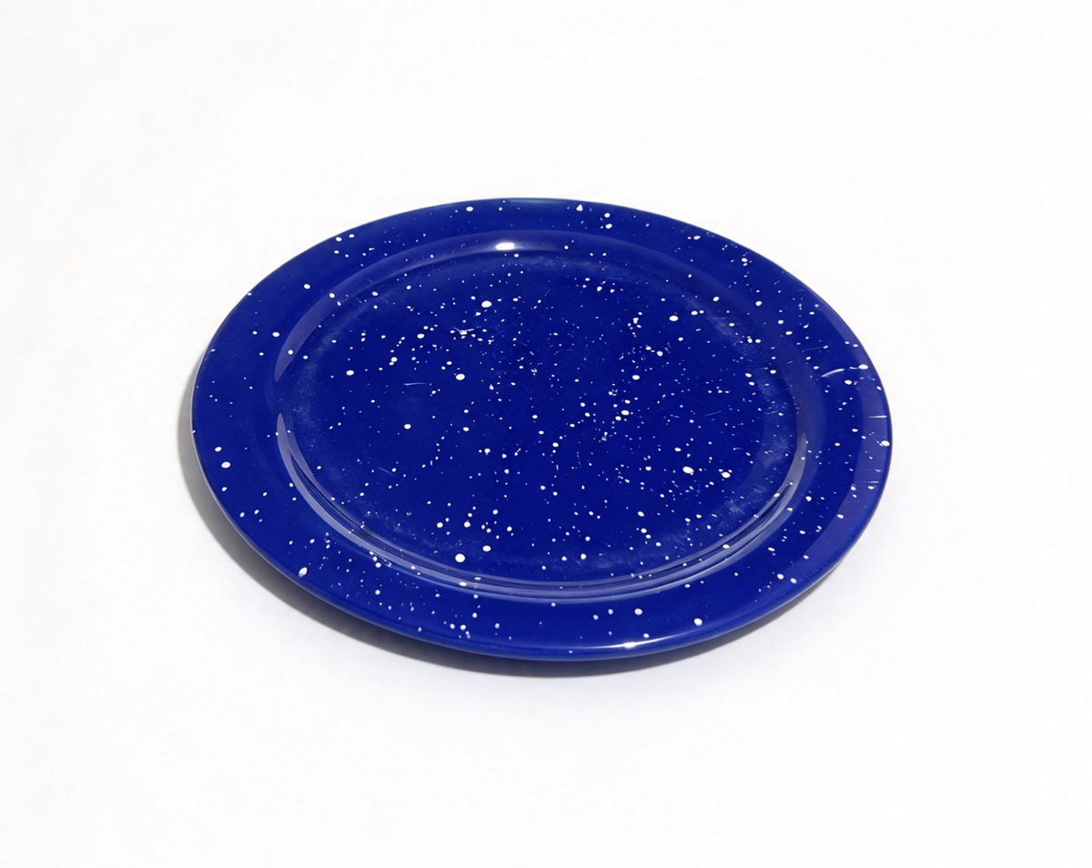 Blue Speckled Plate For 18'' Doll