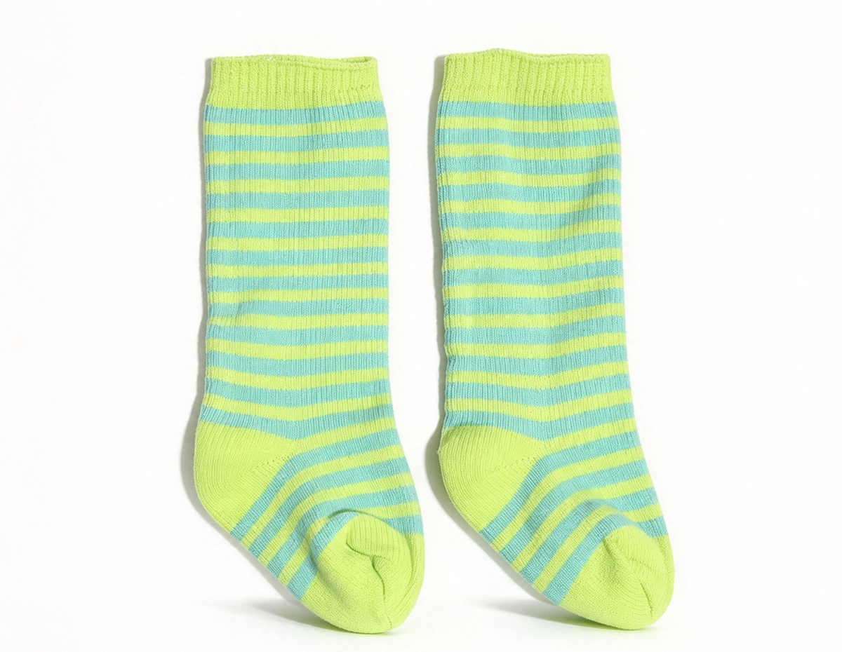 Lime & Teal Striped Socks FOR 18'' DOLL