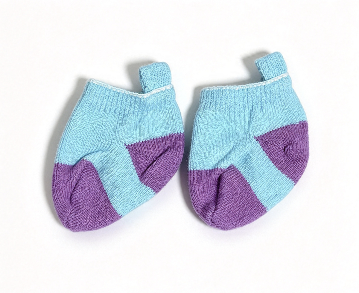 Light Blue And Purple Color Block Socks FOR 18'' DOLL
