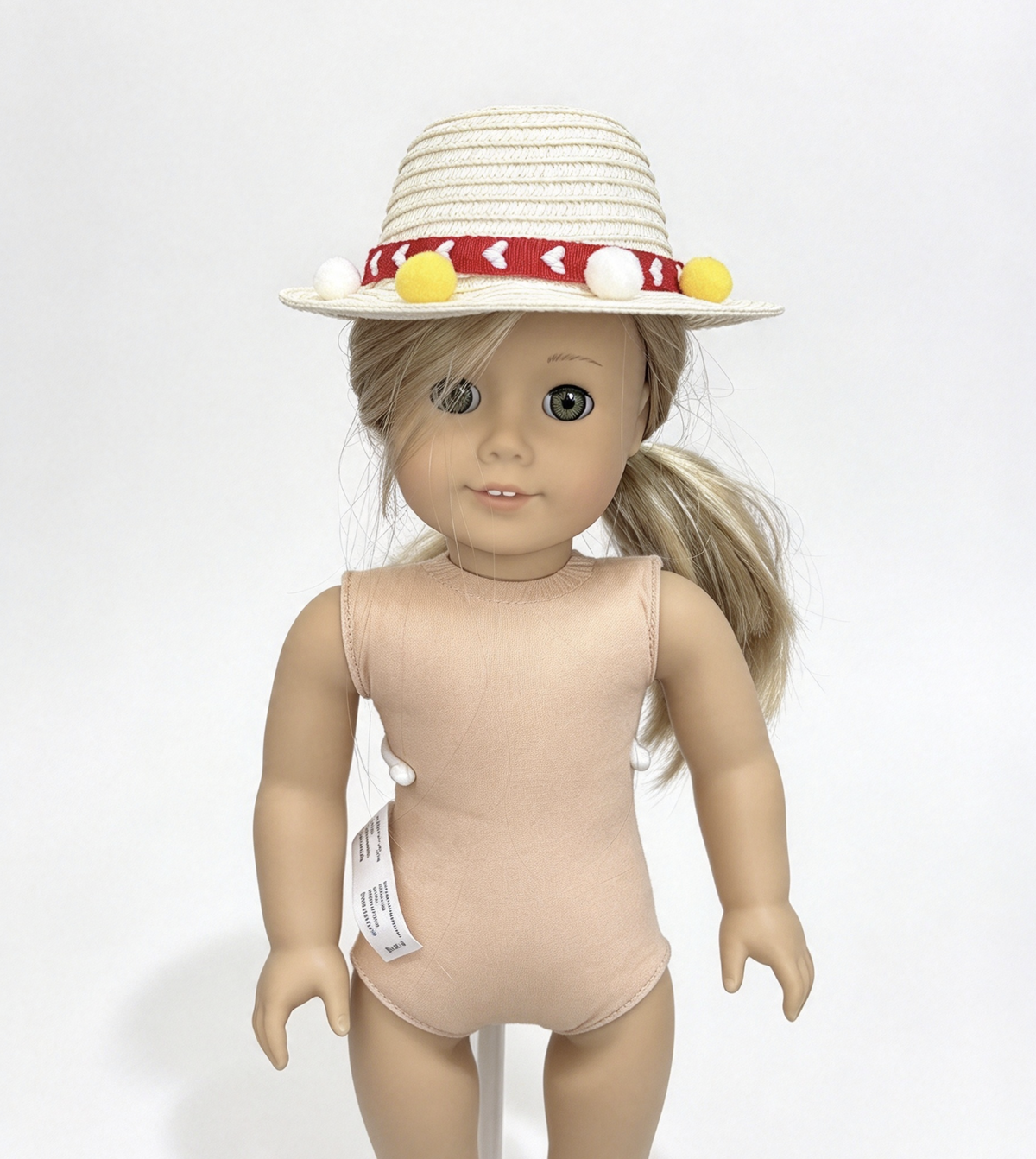 Pom Pom Straw Hat FOR 18'' Doll Summer Accessory
