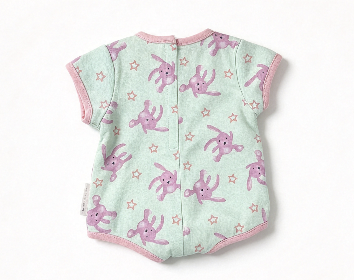 Mint Green Rabbit & Star Print Romper FOR 15'' DOLL