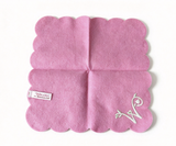 Pink Scalloped Embroidered Felt Blanket FOR 14.5'' DOLL