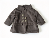 Dark Brown Double Breasted Stand Collar Wool Coat FOR 18'' DOLL