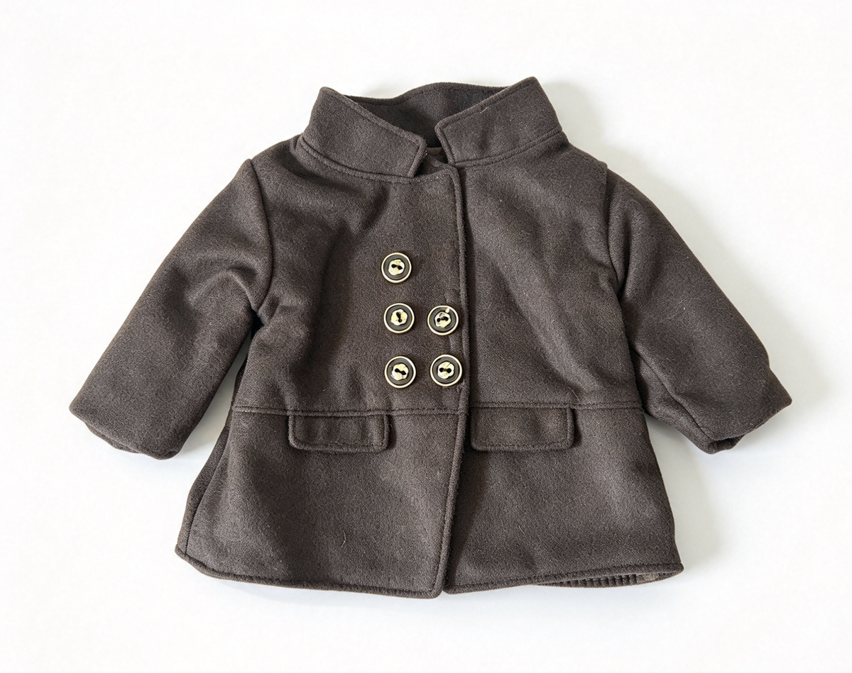 Dark Brown Double Breasted Stand Collar Wool Coat FOR 18'' DOLL