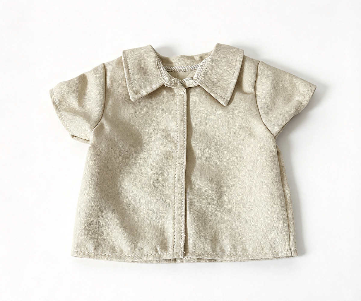 Light Beige Collared Short Sleeve Shirt FOR 18'' DOLL