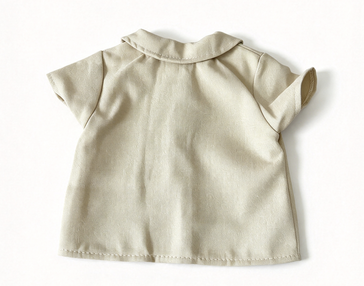 Light Beige Collared Short Sleeve Shirt FOR 18'' DOLL