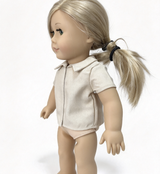Light Beige Collared Short Sleeve Shirt FOR 18'' DOLL