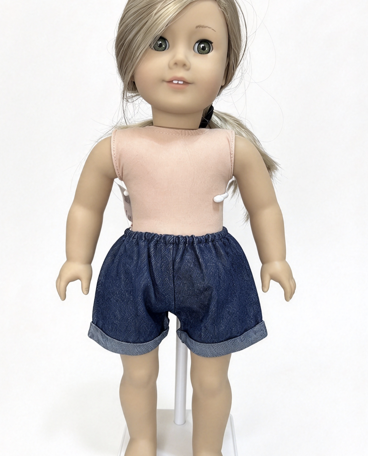 Dark Blue Cuffed Denim Shorts FOR 18'' DOLL