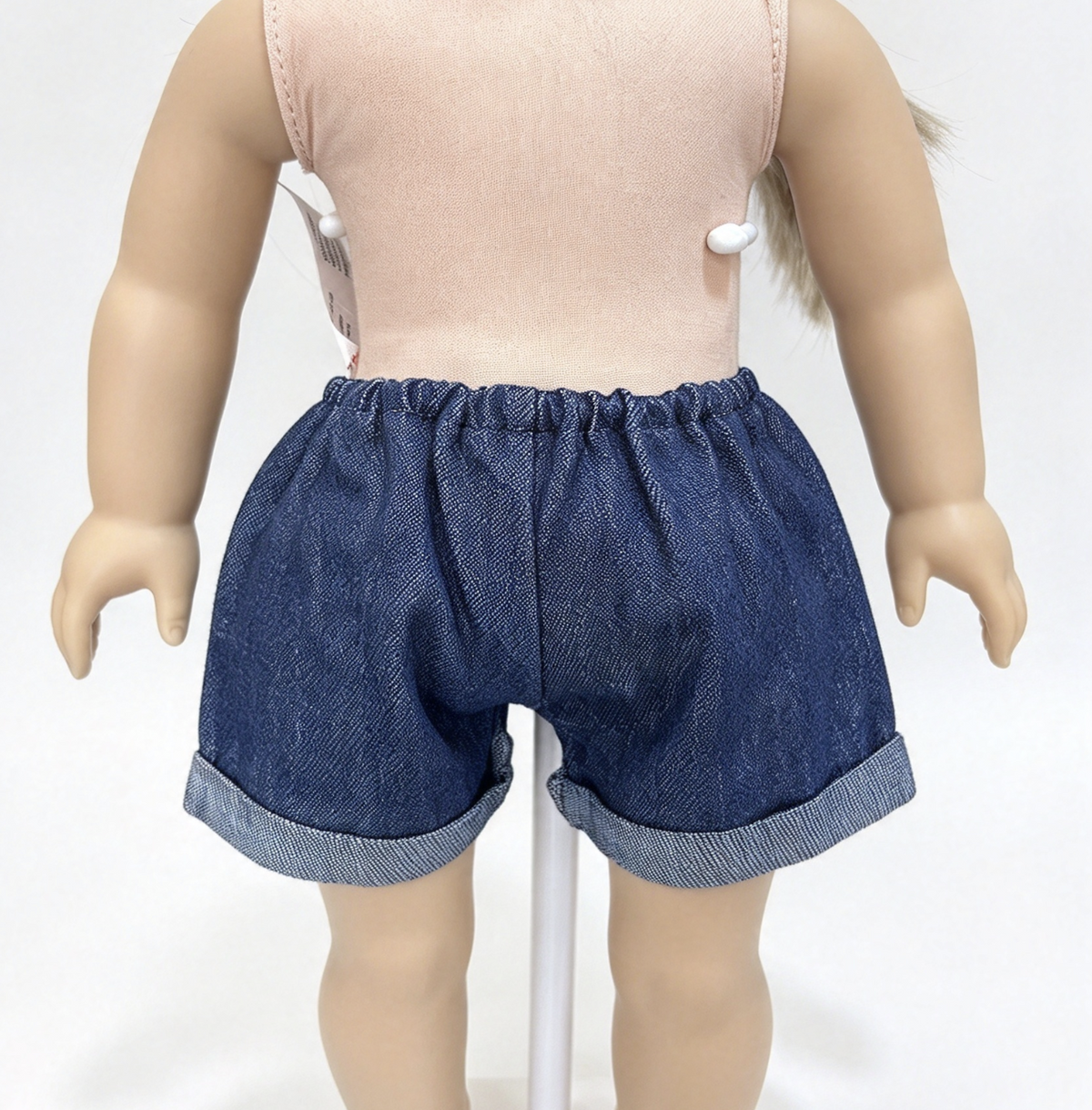 Dark Blue Cuffed Denim Shorts FOR 18'' DOLL