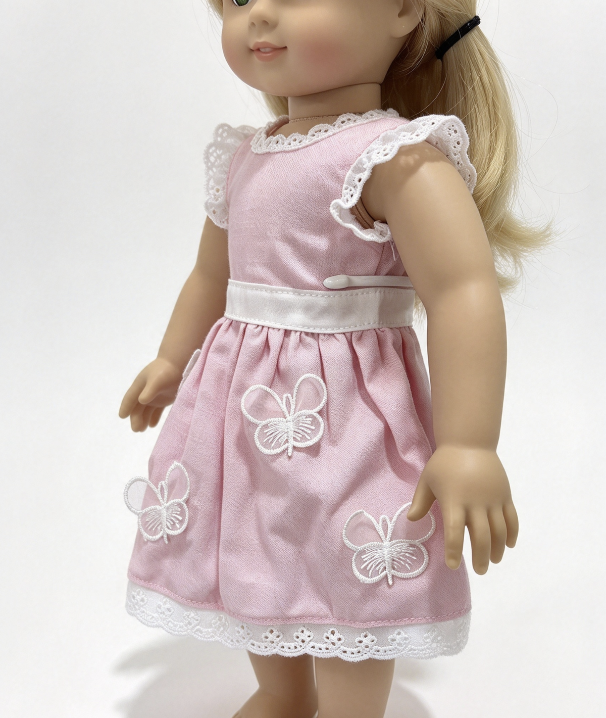 Pink Butterfly Embroidery Lace Dress FOR 18'' DOLL