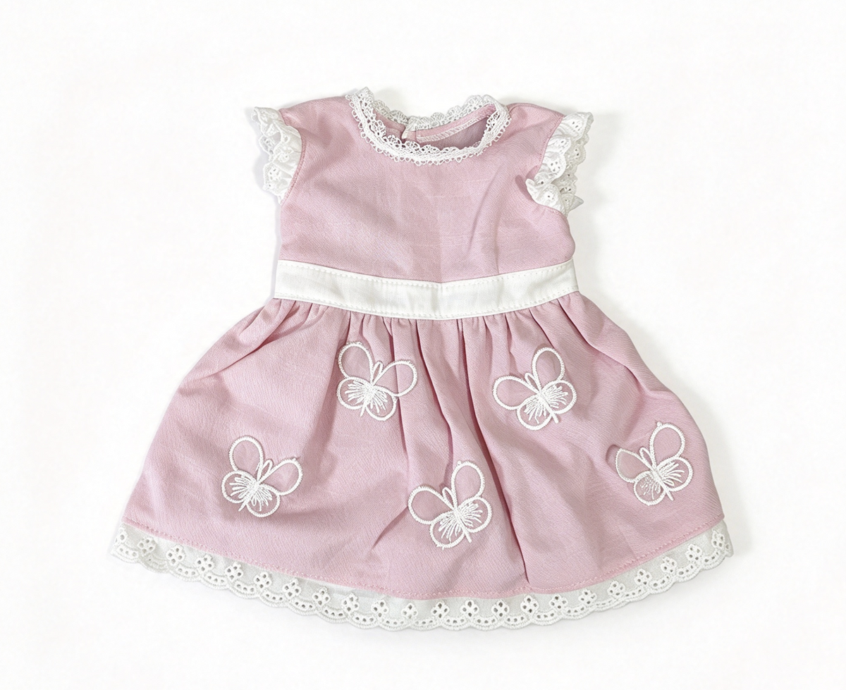 Pink Butterfly Embroidery Lace Dress FOR 18'' DOLL