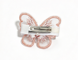 Dusty Pink Lace Butterfly Pearl Hair Clip FOR 18'' DOLL