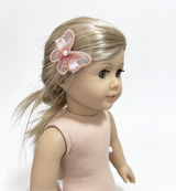 Dusty Pink Lace Butterfly Pearl Hair Clip FOR 18'' DOLL