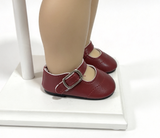 Burgundy Buckle Mary Jane Shoes FOR 18'' DOLL