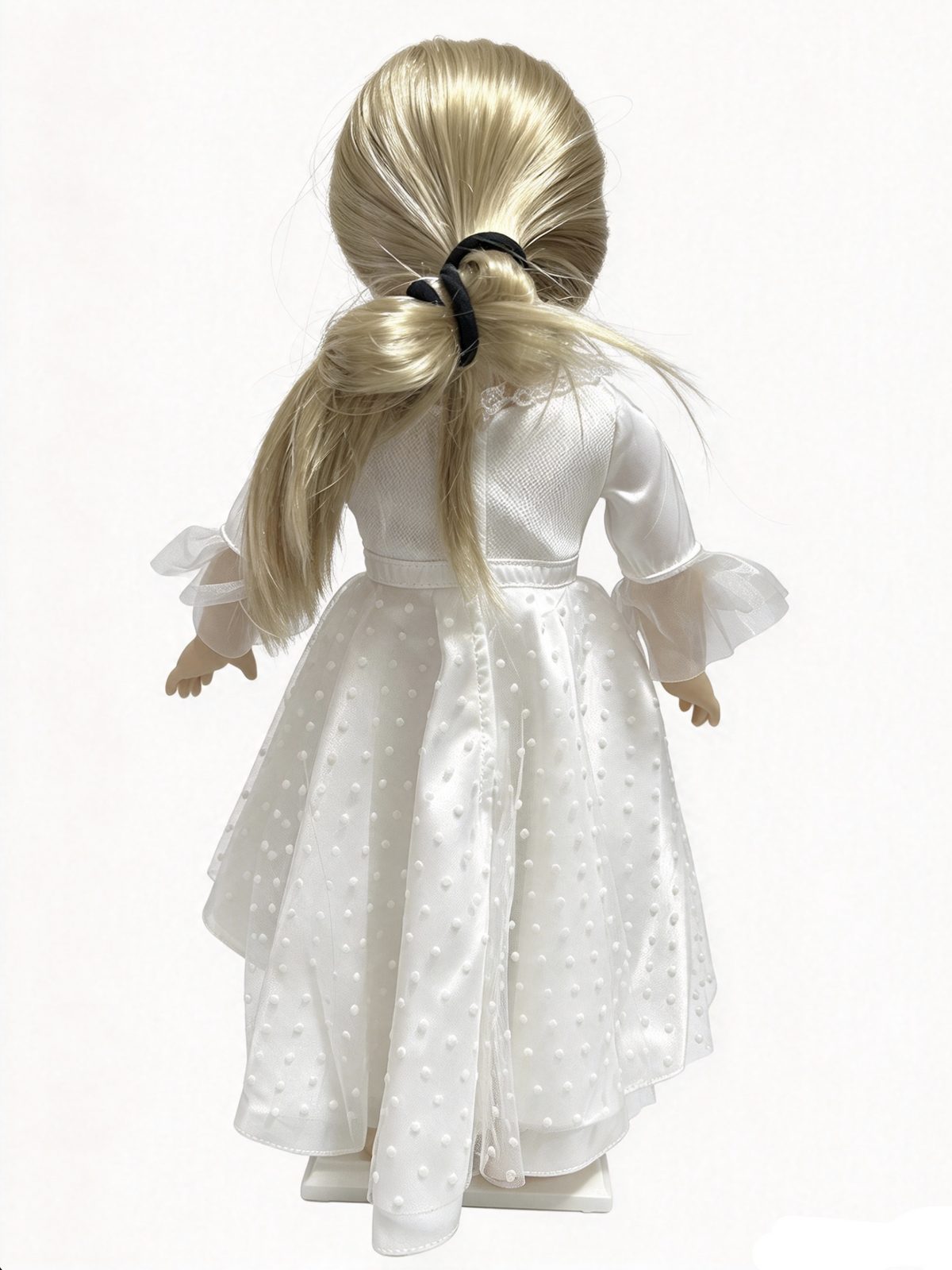 White Dot Tulle High Low Evening Gown FOR 18'' DOLL Dress