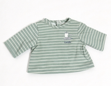 Green White Stripe Sailboat Print Long Sleeve Top FOR 14'' DOLL