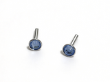 Blue Round Gem Stud Earrings FOR 18'' DOLL