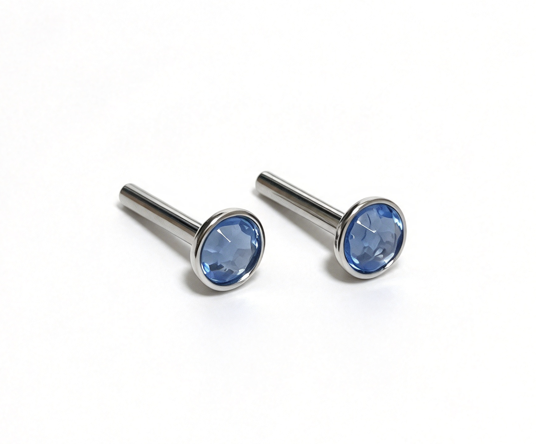 Blue Round Gem Stud Earrings FOR 18'' DOLL – 18inchDollGearCo