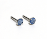 Blue Round Gem Stud Earrings FOR 18'' DOLL