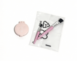 2Pcs Pink Faux Makeup Brush & Mirror Compact Set FOR 18'' DOLL Raquel Vintage Vanity
