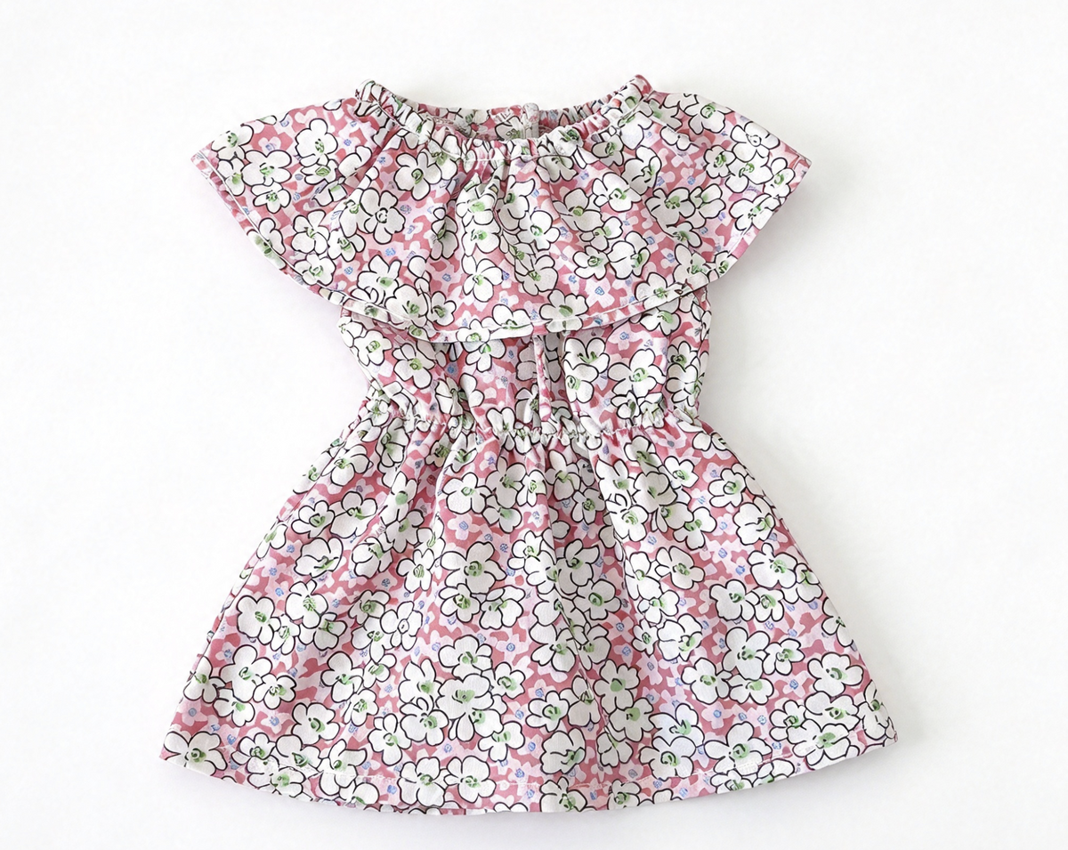 Floral Ruffle Dress Fits 14'' Doll Doll Clothes Outfit