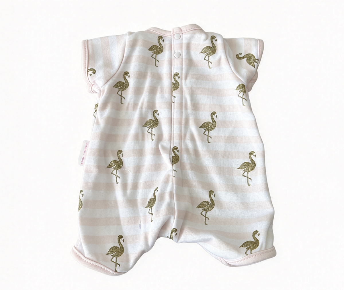 Gold Flamingo Striped Romper Fits 14'' 15'' Baby Doll Doll Clothes Outfit
