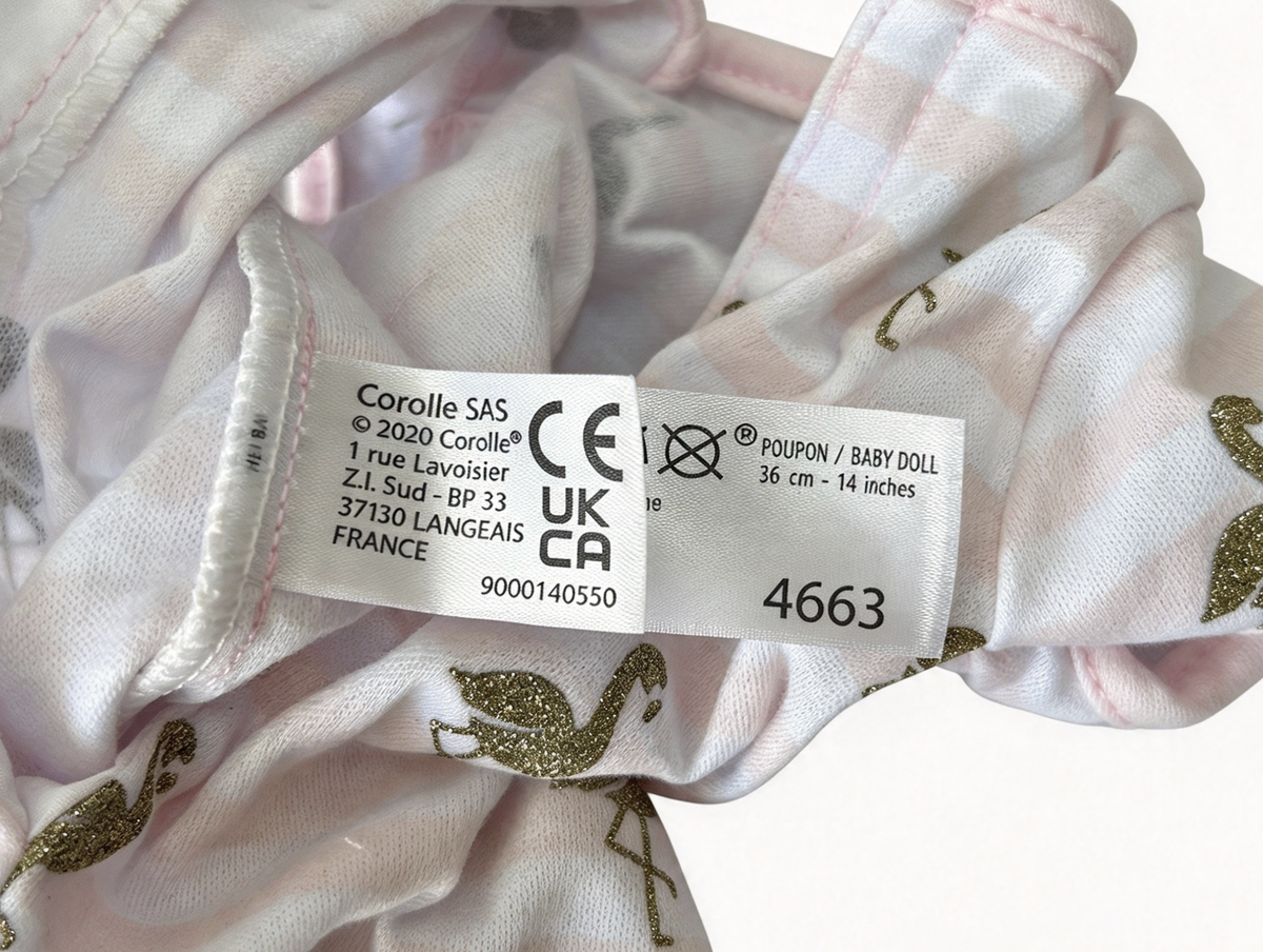 Gold Flamingo Striped Romper Fits 14'' 15'' Baby Doll Doll Clothes Outfit