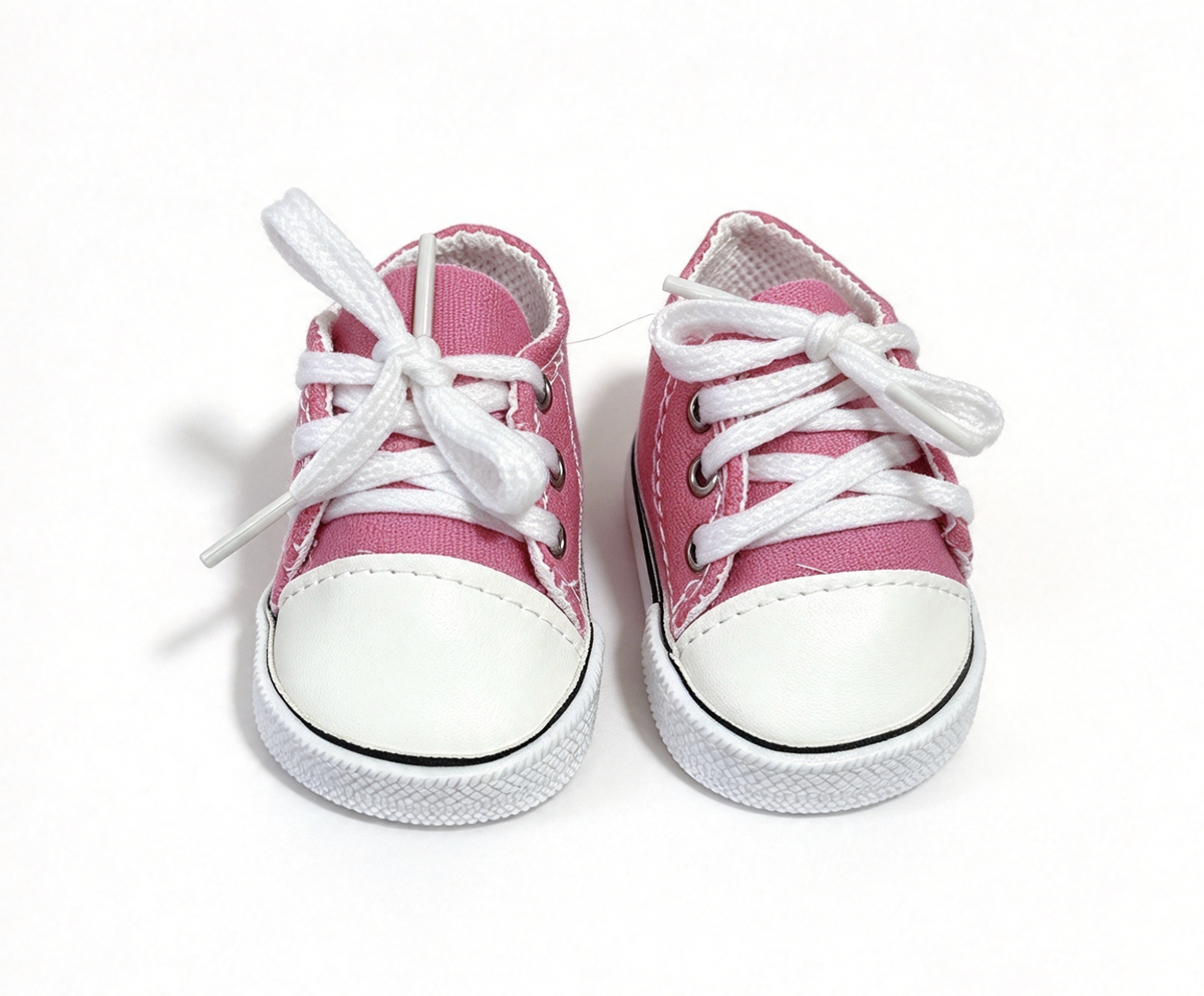 Fuchsia Lace Up Canvas Sneakers FOR 18'' DOLL Shoes