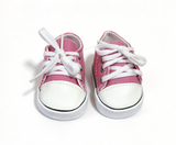 Fuchsia Lace Up Canvas Sneakers FOR 18'' DOLL Shoes