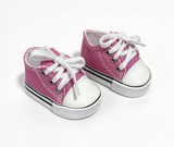Fuchsia Lace Up Canvas Sneakers FOR 18'' DOLL Shoes