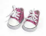 Fuchsia Lace Up Canvas Sneakers FOR 18'' DOLL Shoes