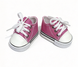 Fuchsia Lace Up Canvas Sneakers FOR 18'' DOLL Shoes