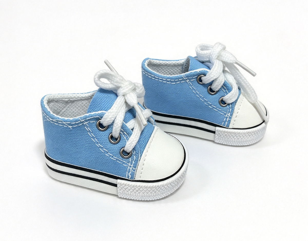 Light Blue Lace Up Canvas Sneakers FOR 18'' DOLL Shoes
