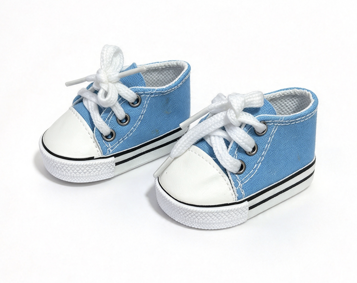 Light Blue Lace Up Canvas Sneakers FOR 18'' DOLL Shoes