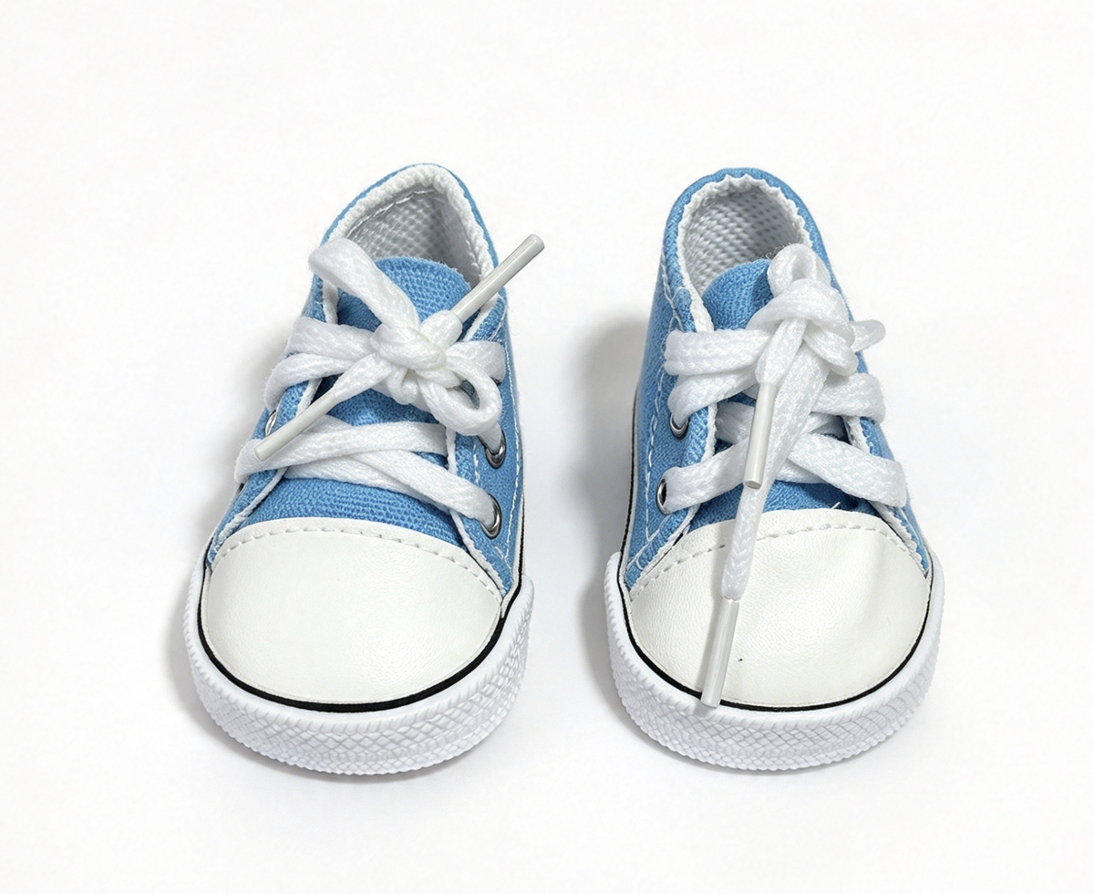 Light Blue Lace Up Canvas Sneakers FOR 18'' DOLL Shoes