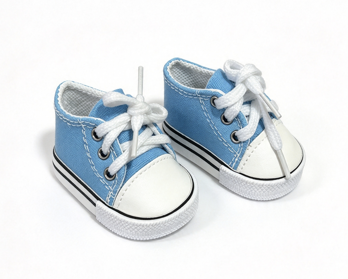 Light Blue Lace Up Canvas Sneakers FOR 18'' DOLL Shoes