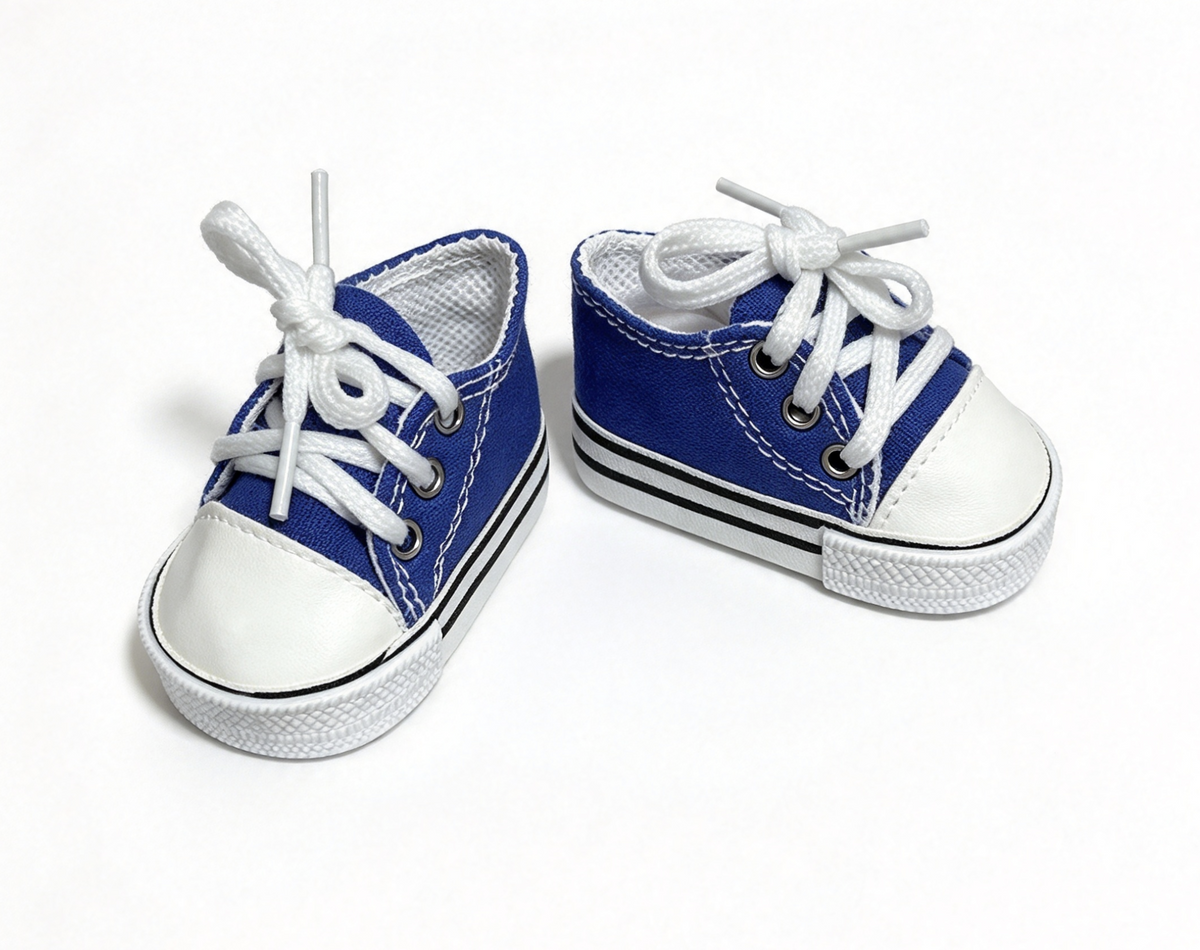 Royal Blue Lace Up Canvas Sneakers FOR 18'' DOLL Shoes