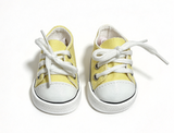 Light Yellow Lace Up Canvas Sneakers FOR 18'' DOLL Shoes