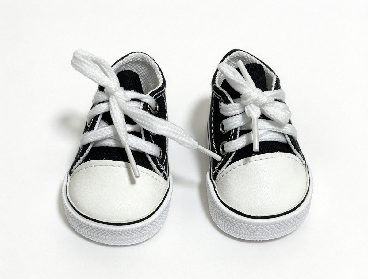 Black Lace Up Canvas Sneakers FOR 18'' DOLL Shoes