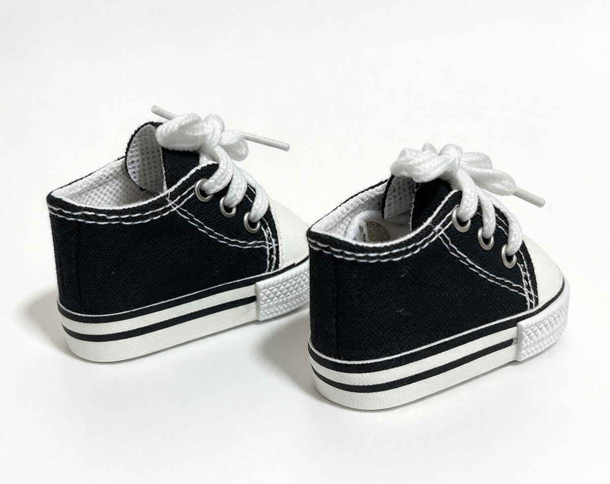 Black Lace Up Canvas Sneakers FOR 18'' DOLL Shoes