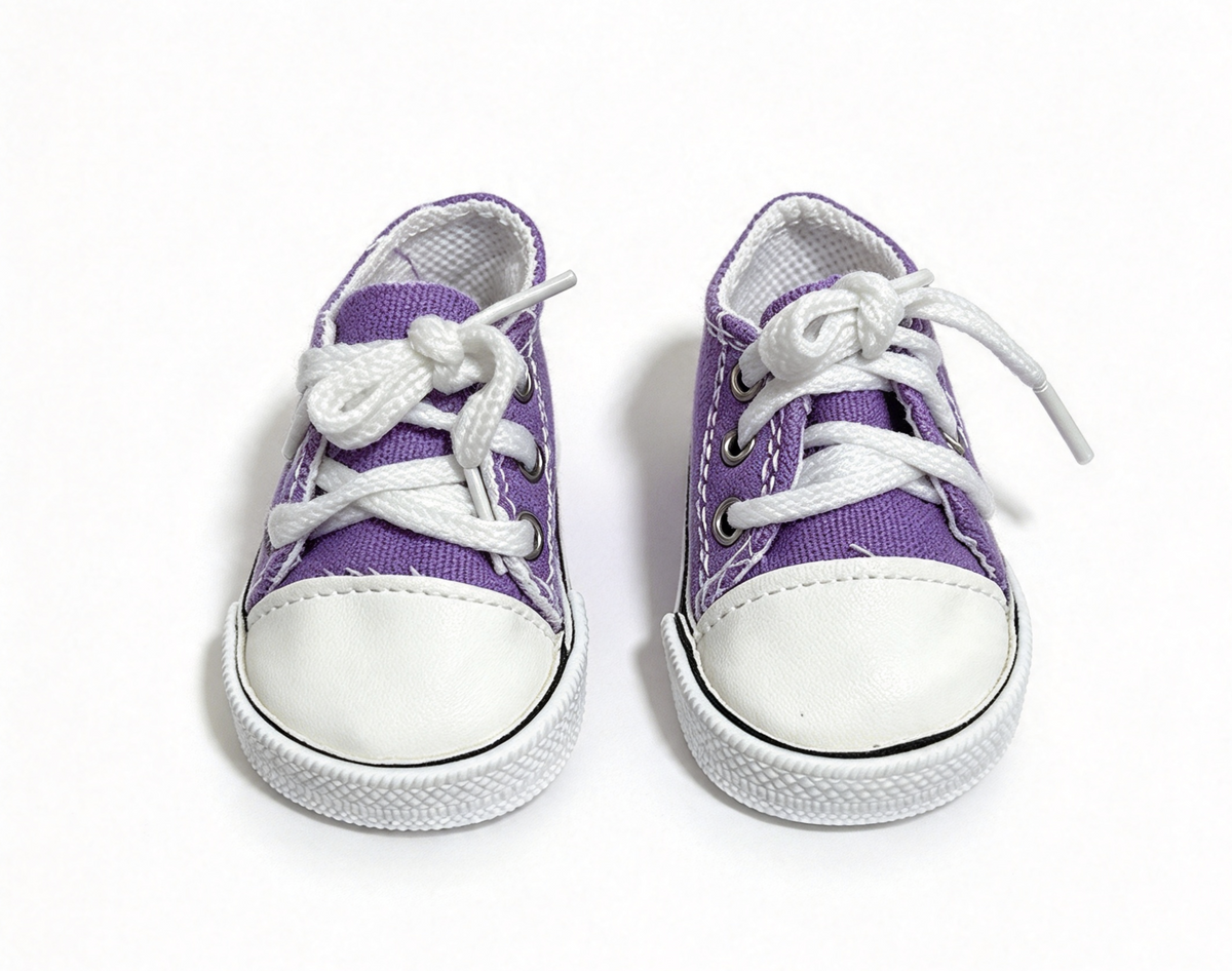 Purple Lace Up Canvas Sneakers FOR 18'' DOLL