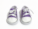 Purple Lace Up Canvas Sneakers FOR 18'' DOLL