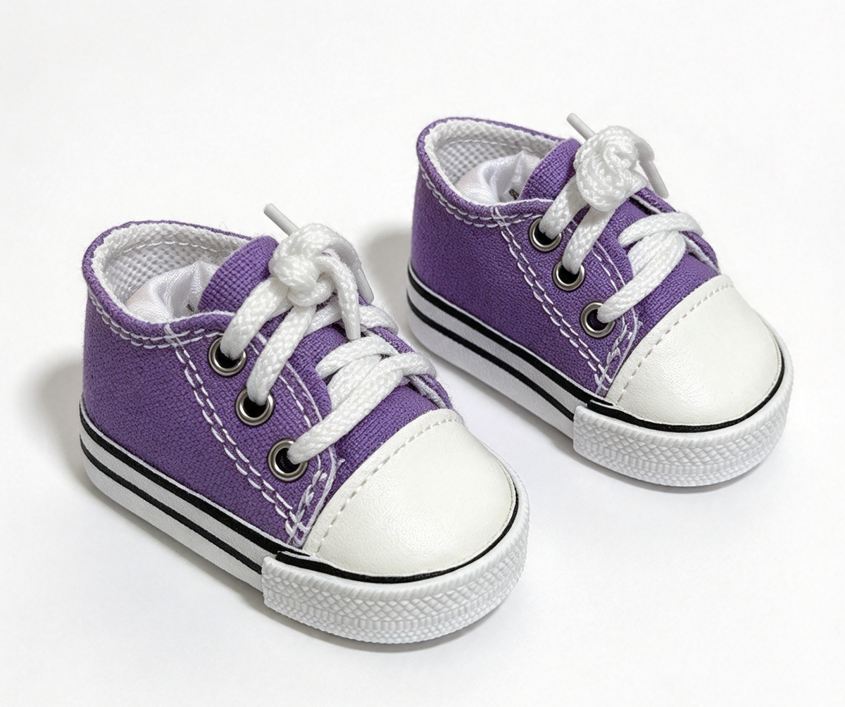Purple Lace Up Canvas Sneakers FOR 18'' DOLL