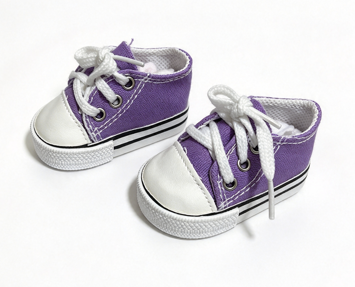 Purple Lace Up Canvas Sneakers FOR 18'' DOLL